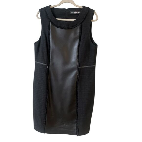 Karl Lagerfeld Paris black shift dress sz Large - Picture 1 of 4